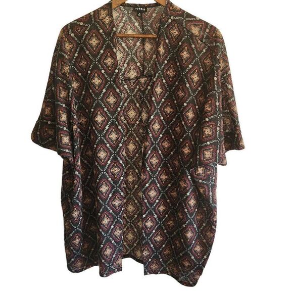 Torrid Short Sleeve Open Cardigan Plus Size 2X - Picture 1 of 4